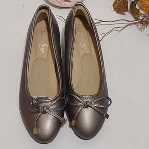 Metallic Bronze Flats with Bow by Urban Glow